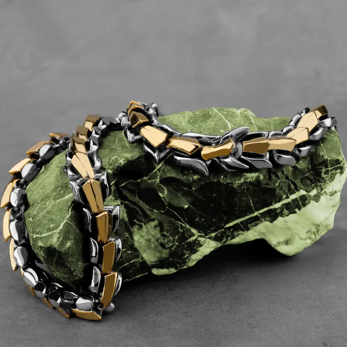 Nordic Viking Ouroboros Dragon Necklace Men's Stainless Steel Vintage Punk Chain Necklace Fashion Hip Hop Street Culture Jewelry FZwear