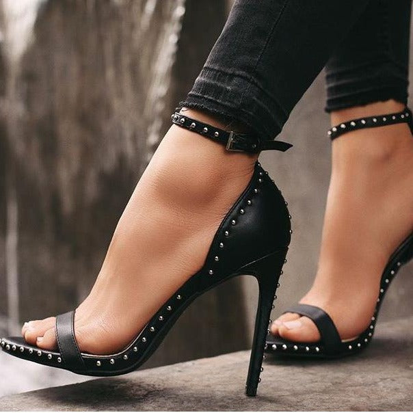 FZ Women's Rivet Strap Stiletto Heel Sandals Shoes