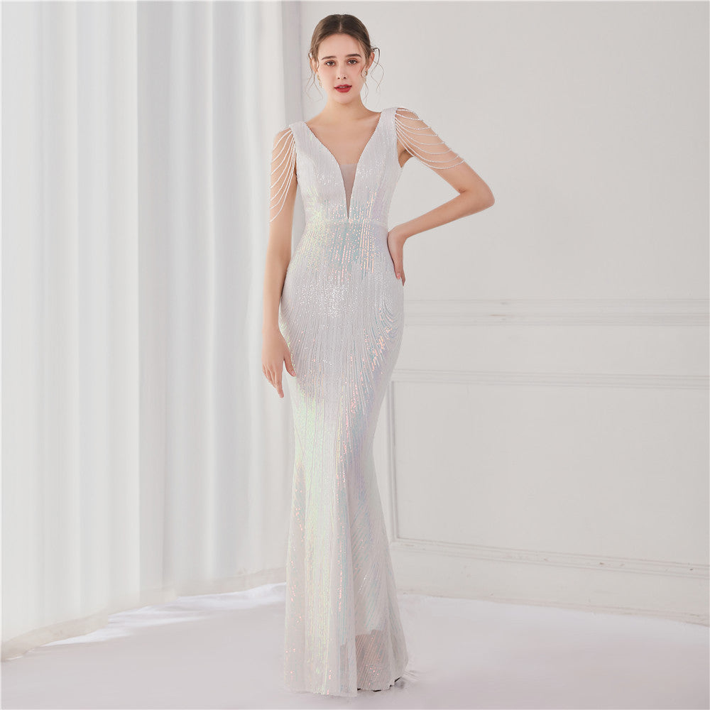 FZ Women's Sequined Fishtail Cocktail Etiquette Evening Dress - FZwear
