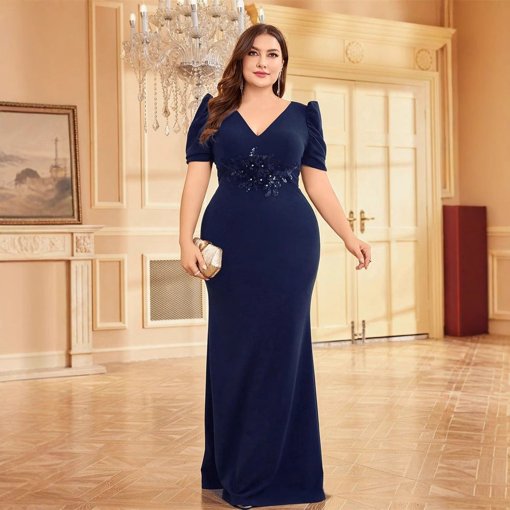 FZ Women's Plus Size Slim Fit Fishtail Cocktail Evening Dress