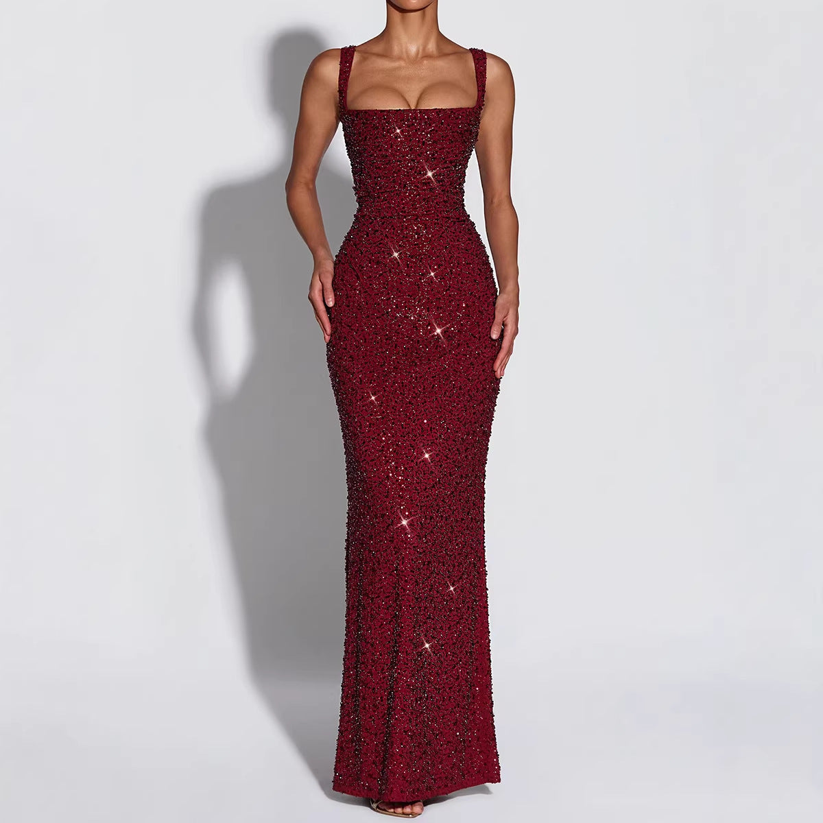FZ Women's Sling Slim Fit Backless Maxi Evening Dress