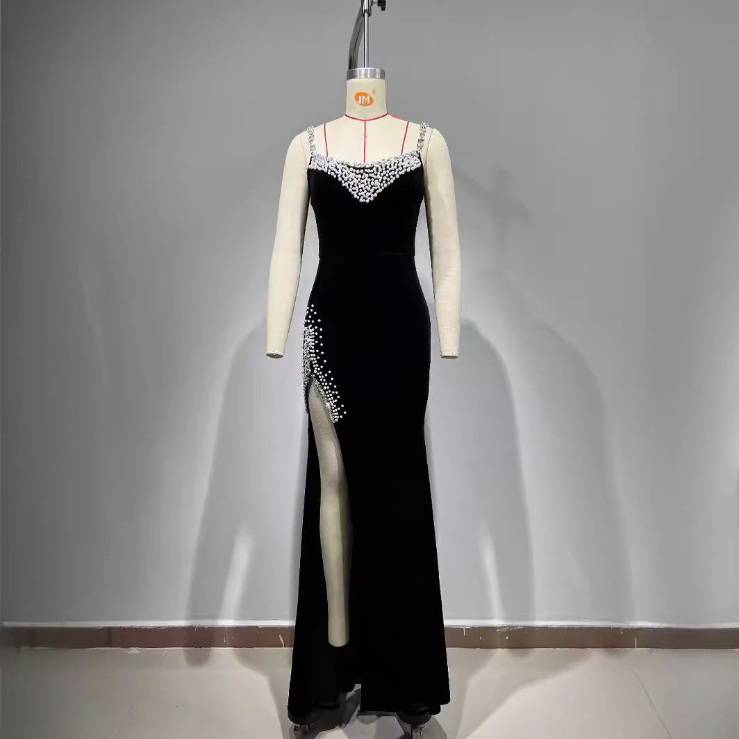 FZ Women's Bubble Beads Diamond Sling Elegant Evening Dress - FZwear