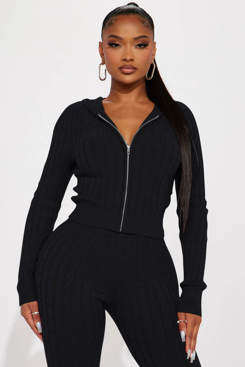 FZ Women's Solid Knitting Two Piece Skinny Pants Suit - FZwear