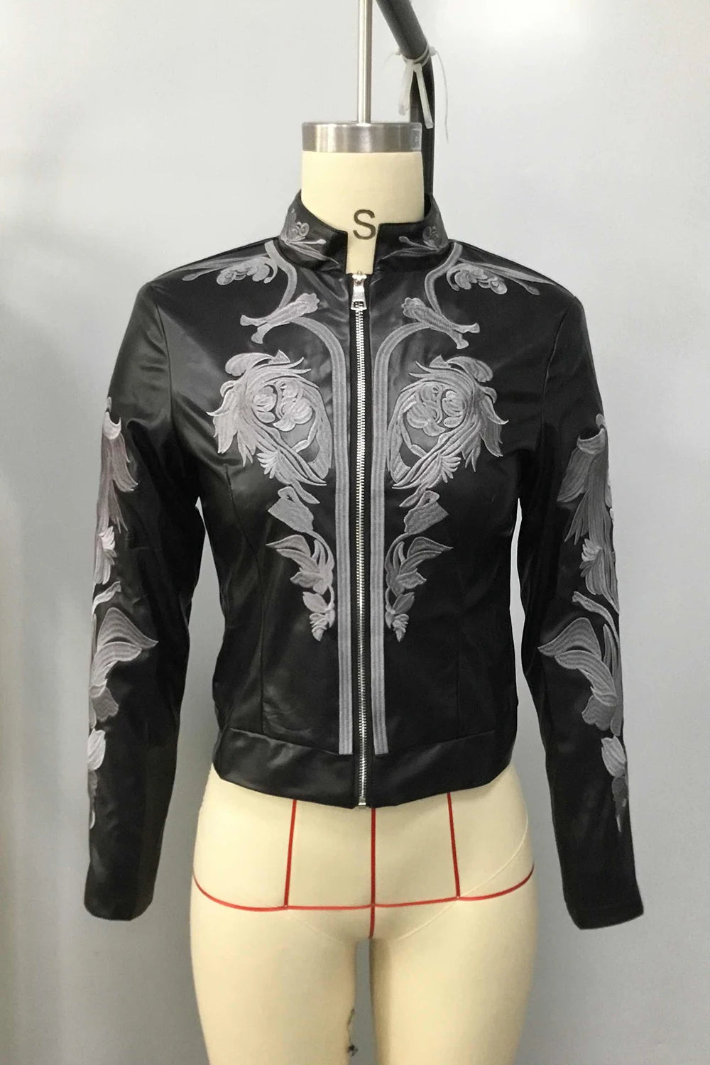 FZ Women's PU Leather Zipper-up Gothic Punk Retro Top