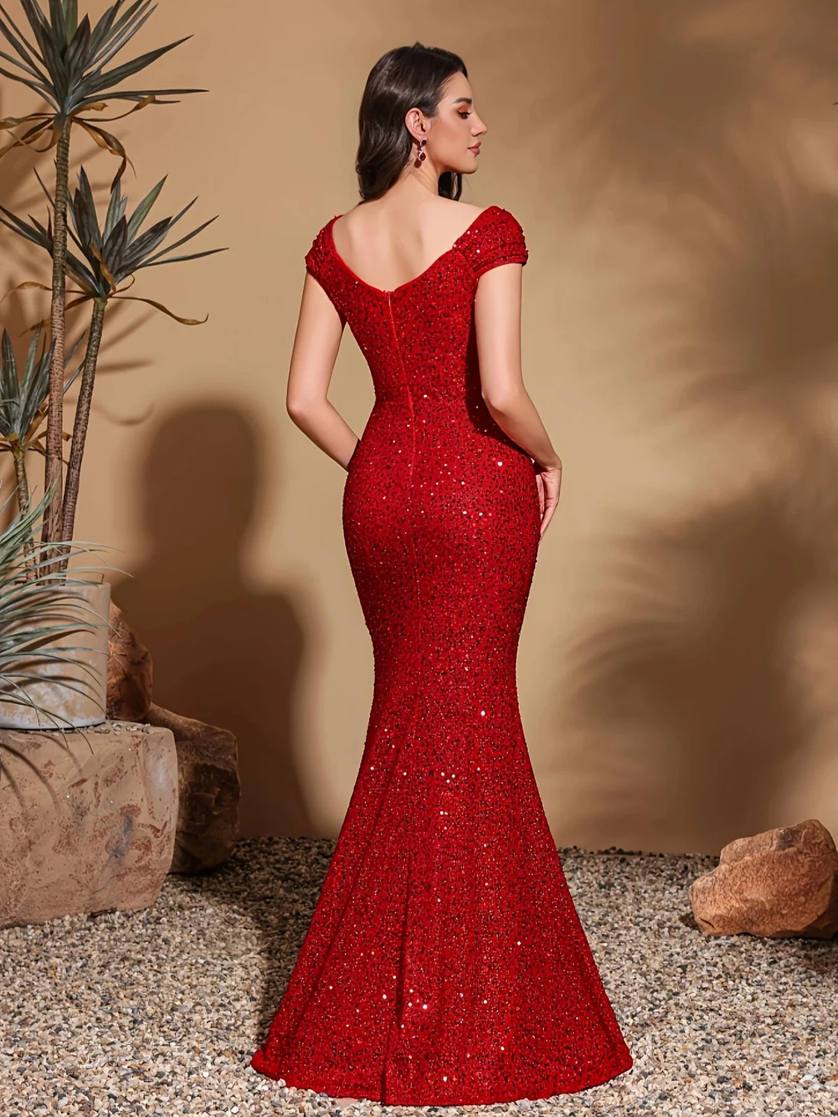 FZ Women's Sequin Retro Evening Dress