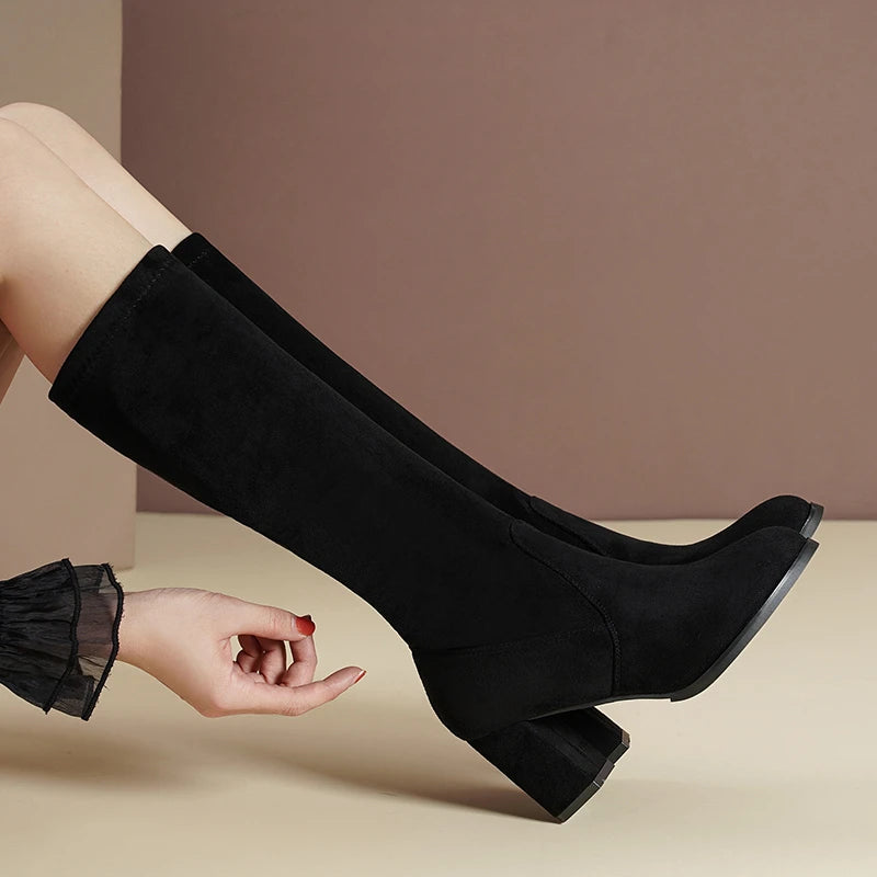 FZ Women's Thick Sole Breathable Knitting Sock Thigh High Boots - FZwear