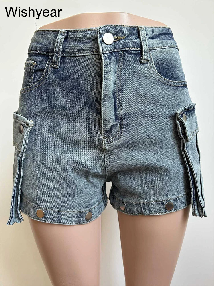 FZ Women's Stretch Detachable High Waist Hollow Out Denim Pants - FZwear