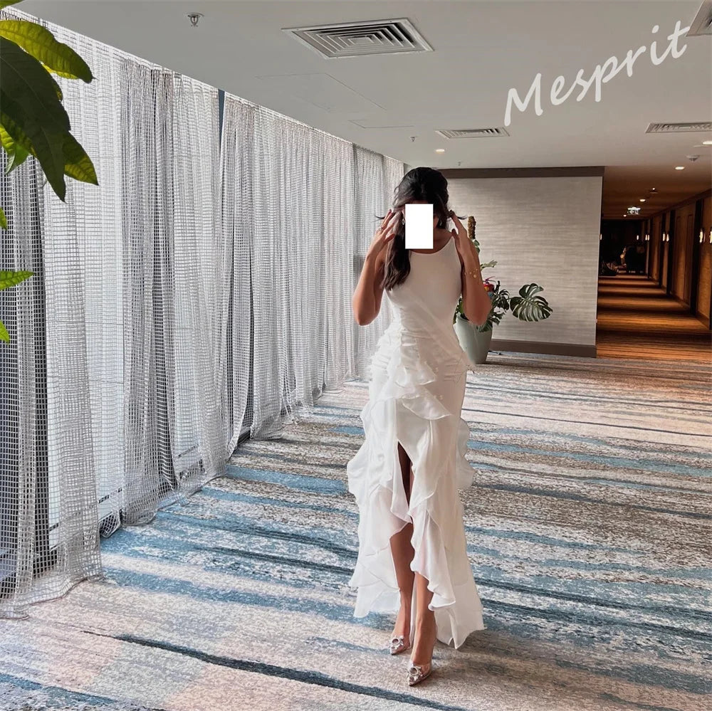 FZ Women's Mermaid Floor Length Layered Chiffon Evening Dress