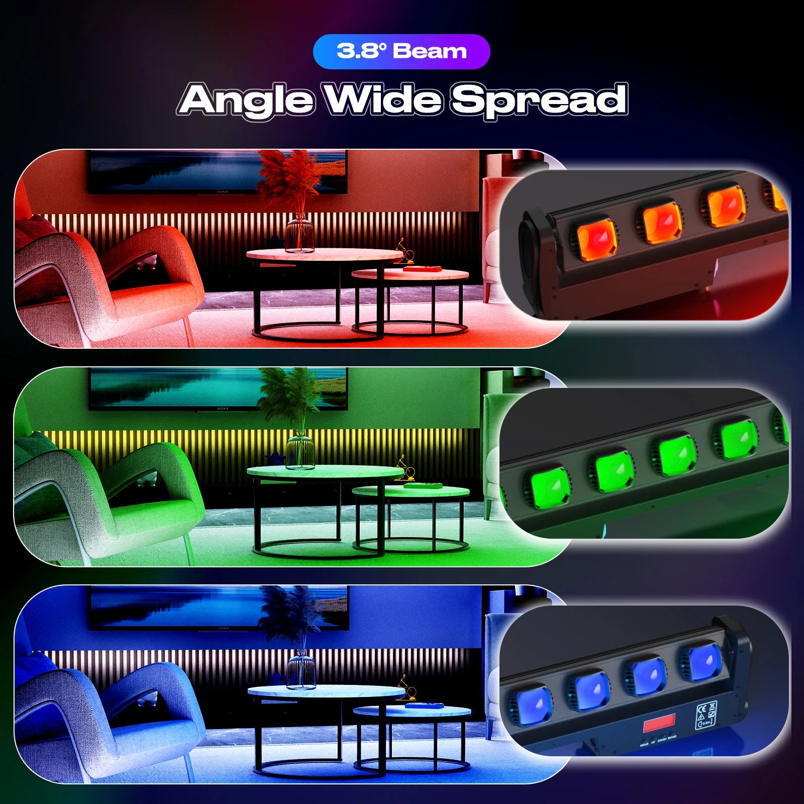 FZ 250W Swing Dot Beam Wall Washer Light With 10X25W LED RGBW Stage Lighting