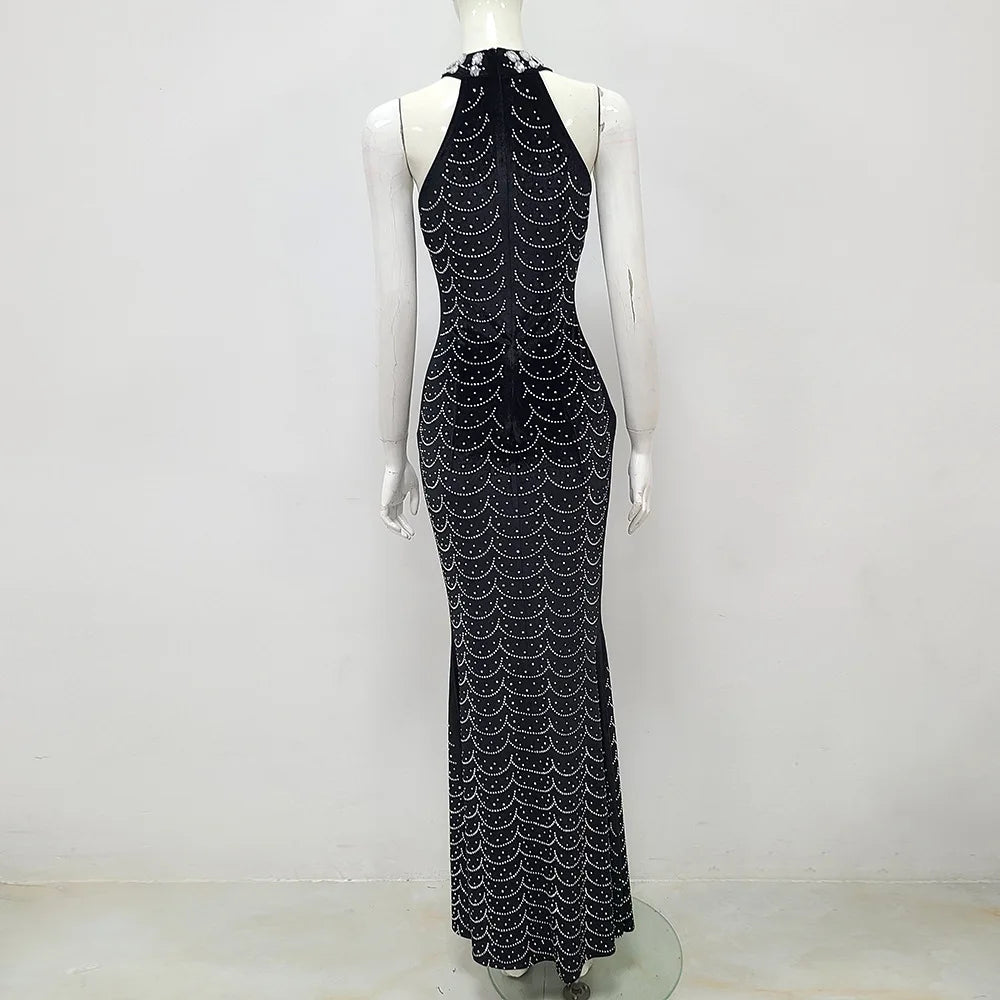 FZ Women's Sexy Off the Shoulder Velvet Sequins Cocktail Evening Dress - FZwear