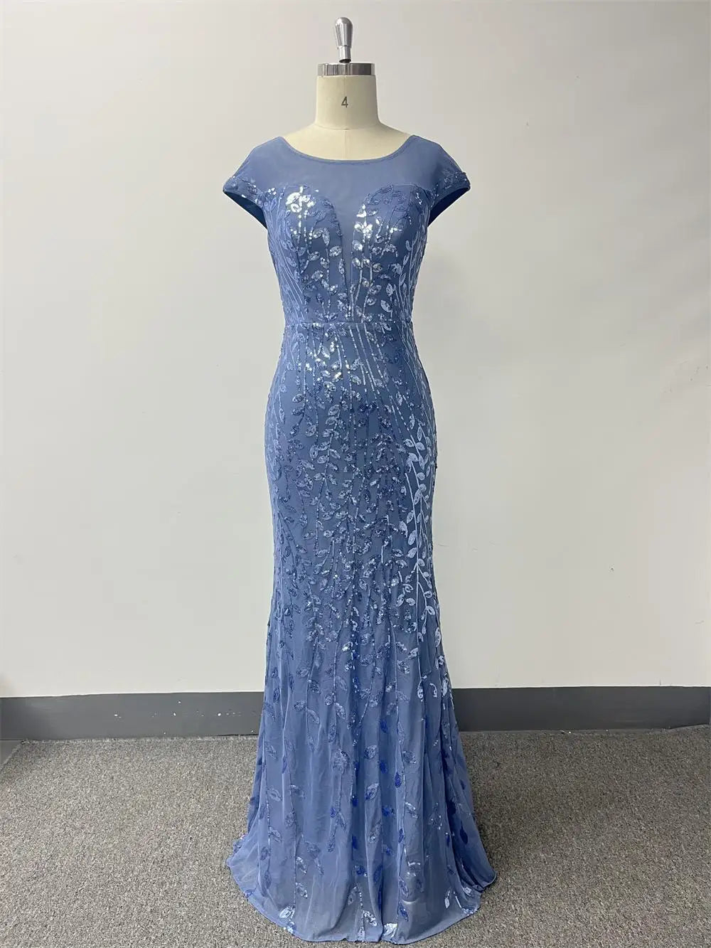FZ Women Long Sequin Mermaid Floor-Length Cocktail Evening Dress