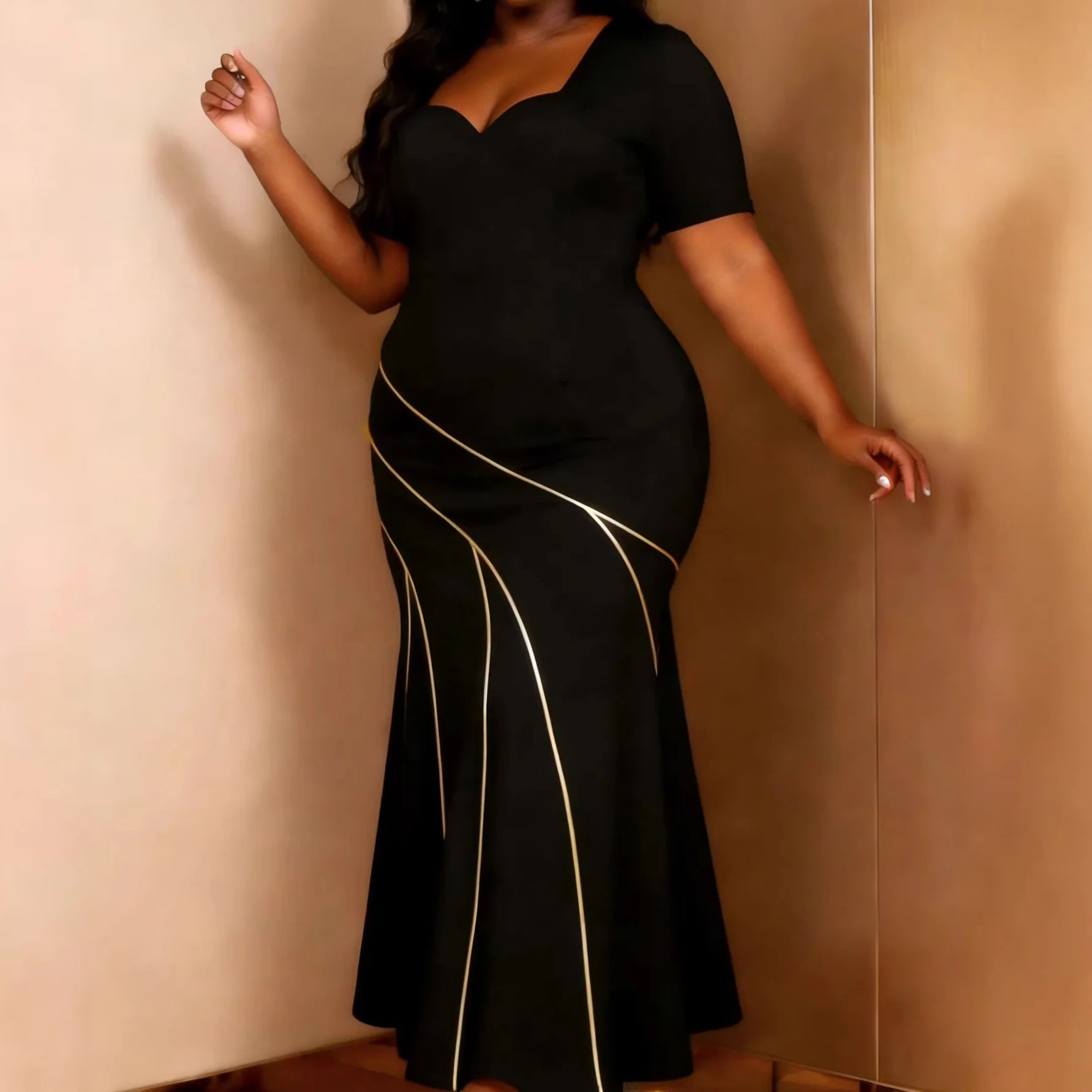 FZ Women's Plus Size Loose Street Maxi Evening Dress