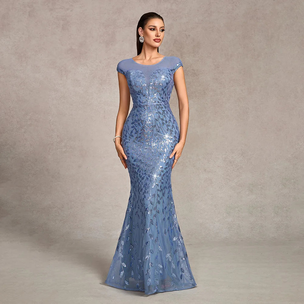 FZ Women Long Sequin Mermaid Floor-Length Cocktail Evening Dress