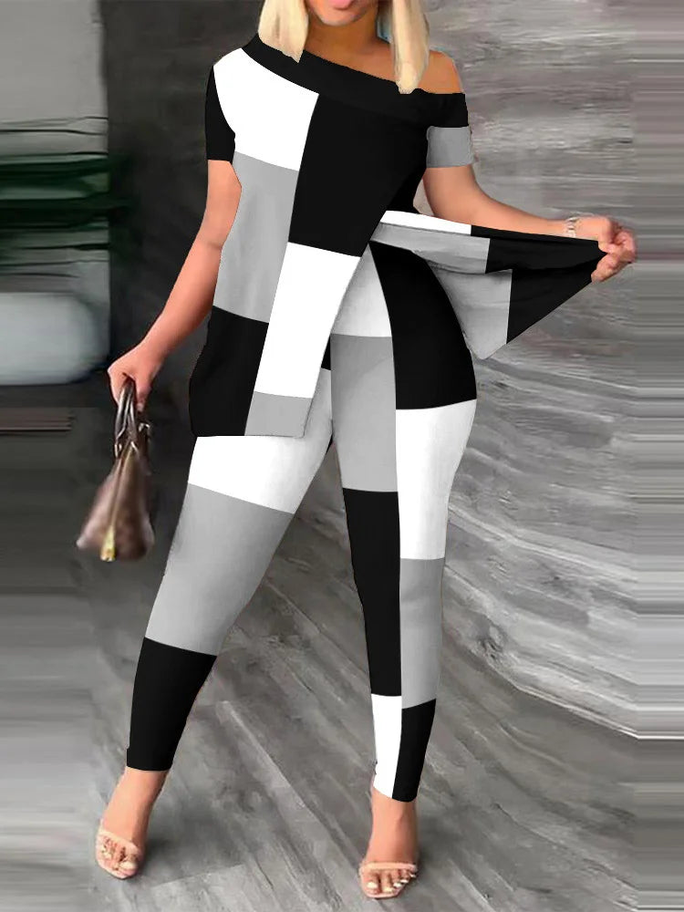 FZ Women's Slim Two Piece Sexy Off Shoulder Pants Suits - FZwear