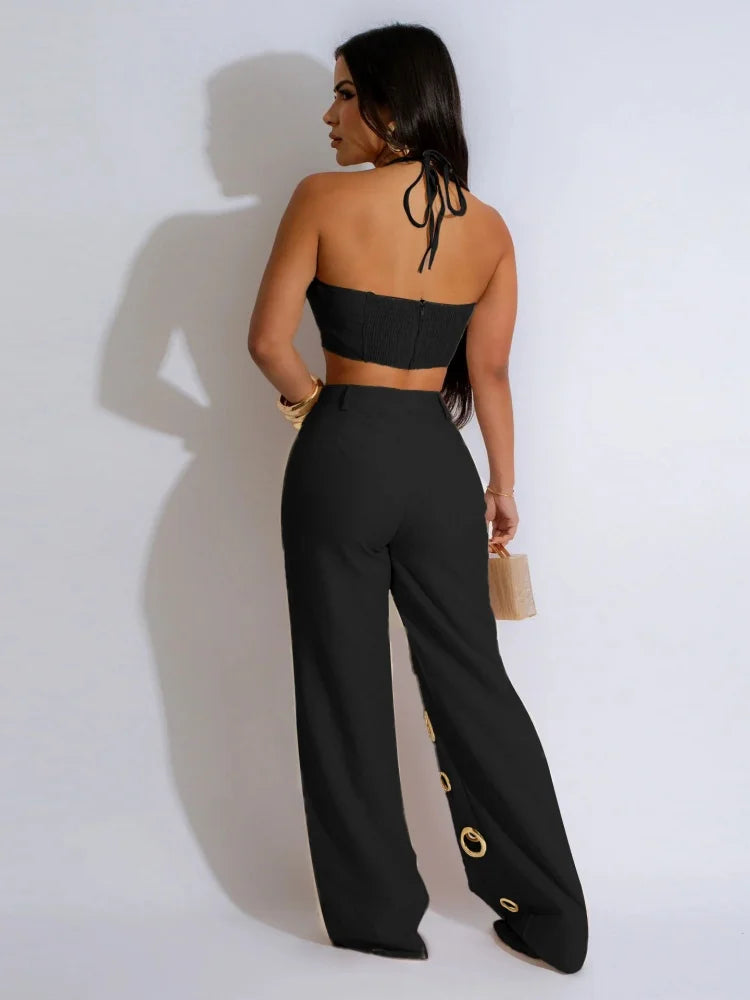 FZ Women's Hole Two Piece Pants Suit