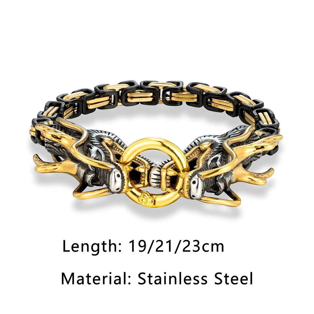 FZ Norse Mythology Dragon Viking Stainless Steel Bracelet DSers