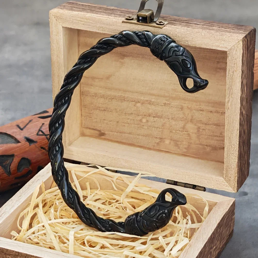 FZ Men's Stainless Steel Nordic Viking Norse Dragon Bracelet