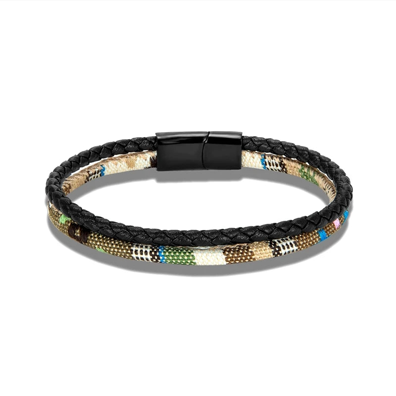 FZ Waterproof Rope Leather Woven Double-Layer Design Bracelet - FZwear