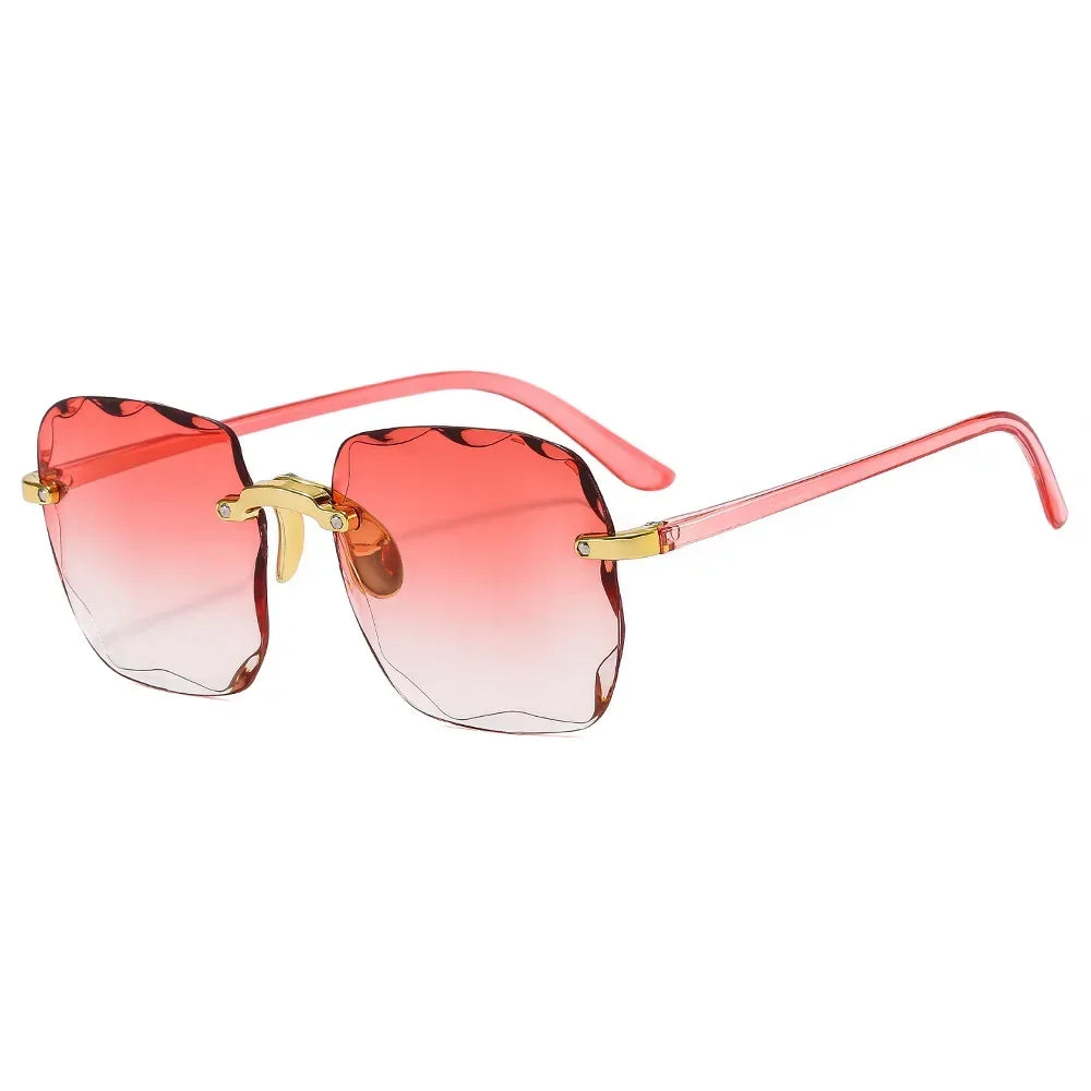 FZ Large Frame Square Rimless UV Protection Two-color Sunglasses