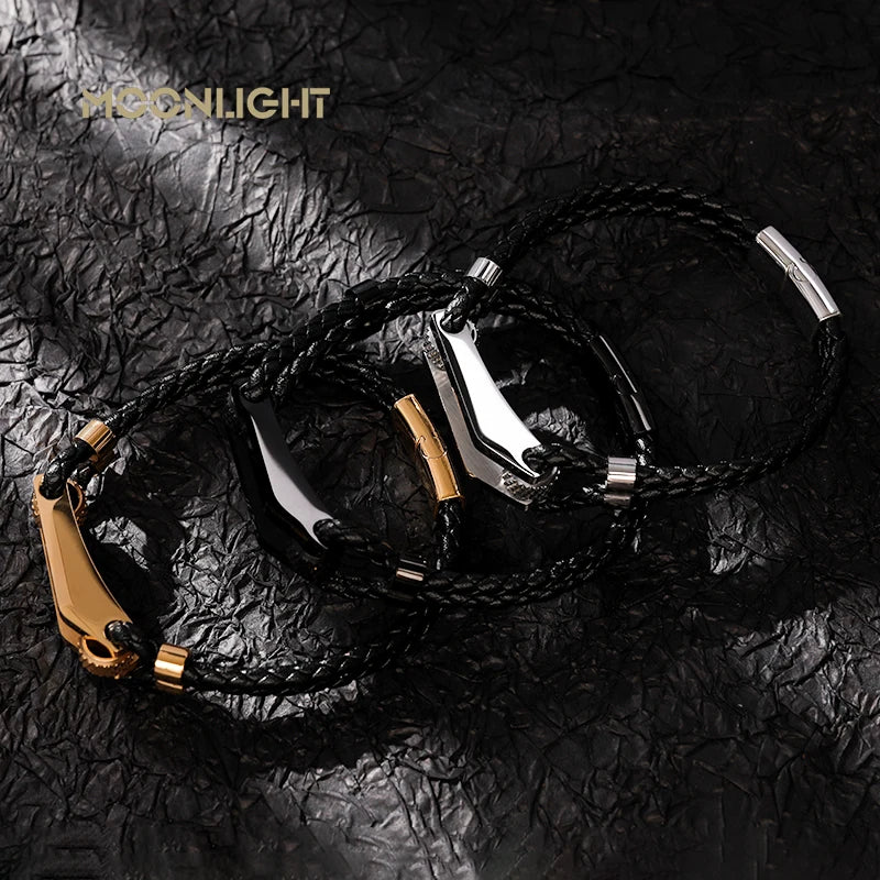 FZ Geometry Leather Stainless Steel Bracelet - FZwear