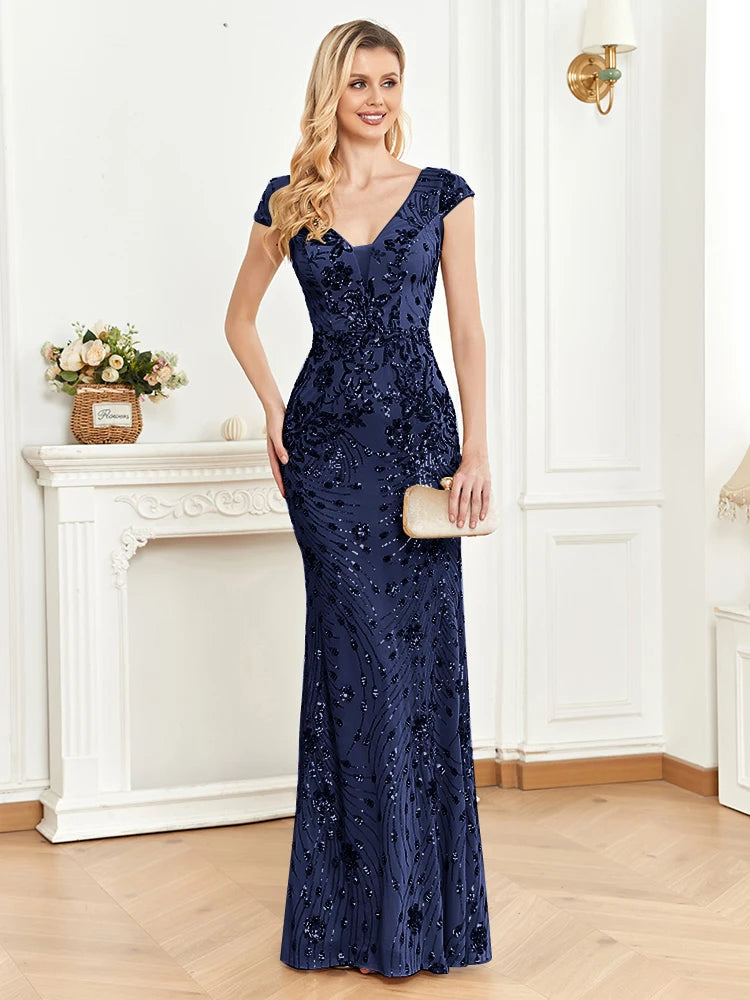 FZ Women's Mermaid Sequins Cocktail Evening Dress