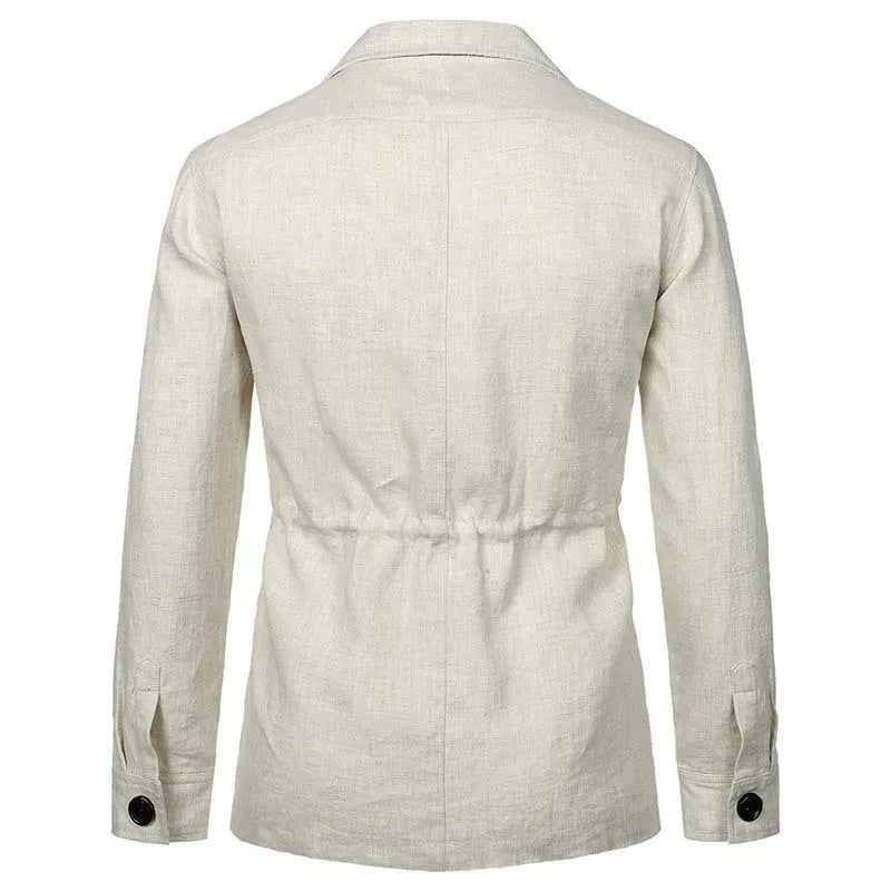 FZ Men's Turn Down Collar Multi Pocket Cargo Retro Jacket
