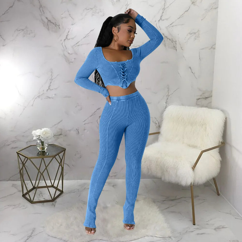 FZ Women's Sexy 2 Two Piece Matching Pants Suit - FZwear
