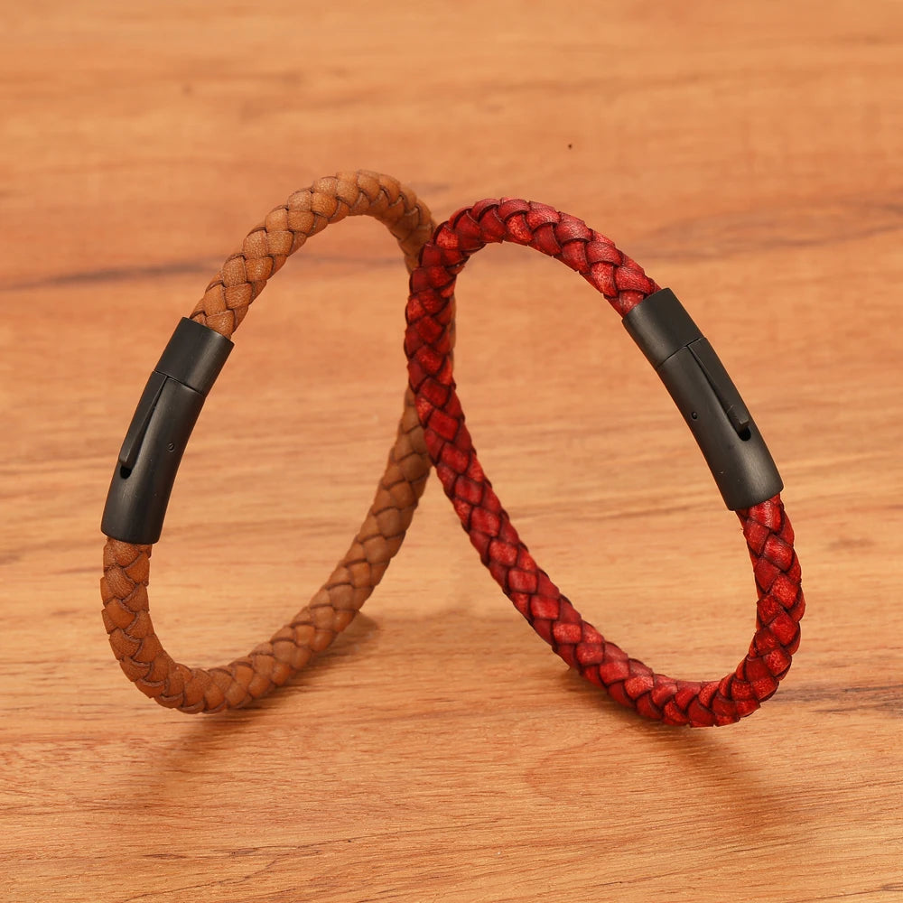 FZ Multi-color Genuine Leather Stainless Steel Bracelet - FZwear