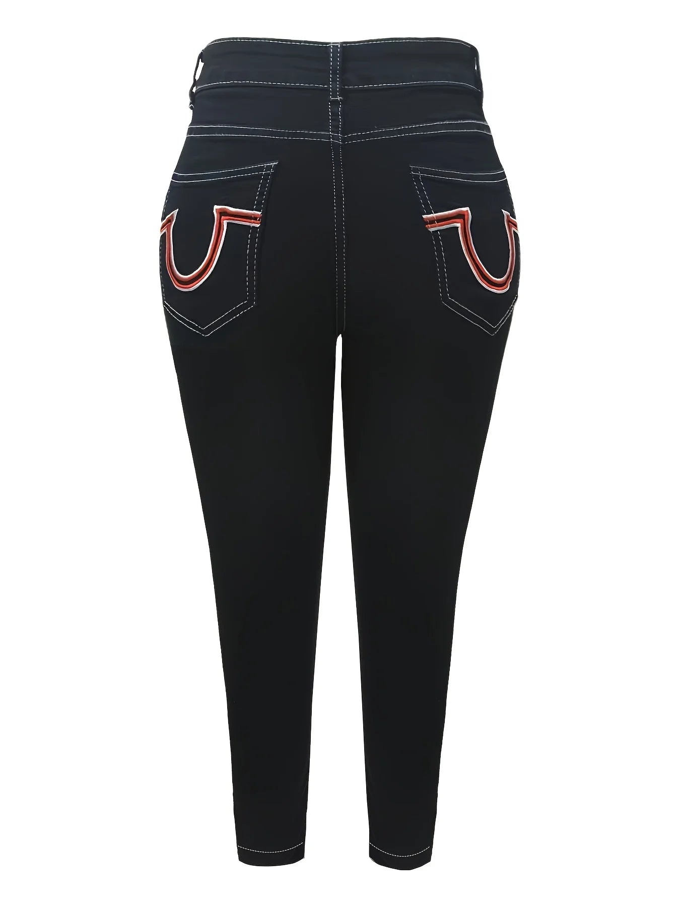 FZ Women's Plus Size High-Elastic 3D Street Style, Denim Pants