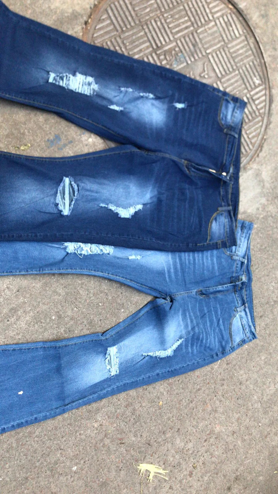 FZ Women's High Waisted Denim Bootcut Flared Ripped Denim Pants