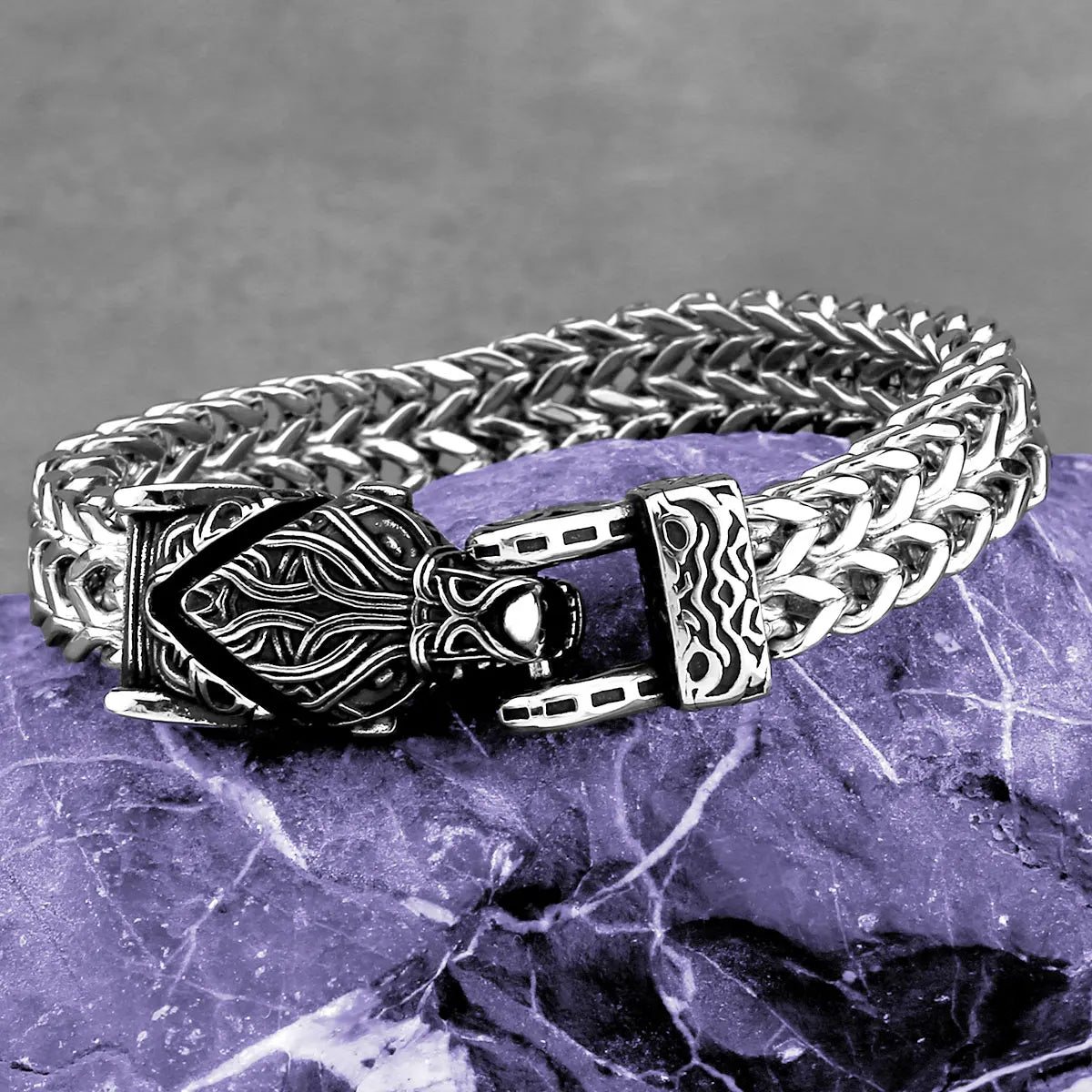 FZ Viking Wolf Head Punk Stainless Steel Chain Bracelet - FZwear