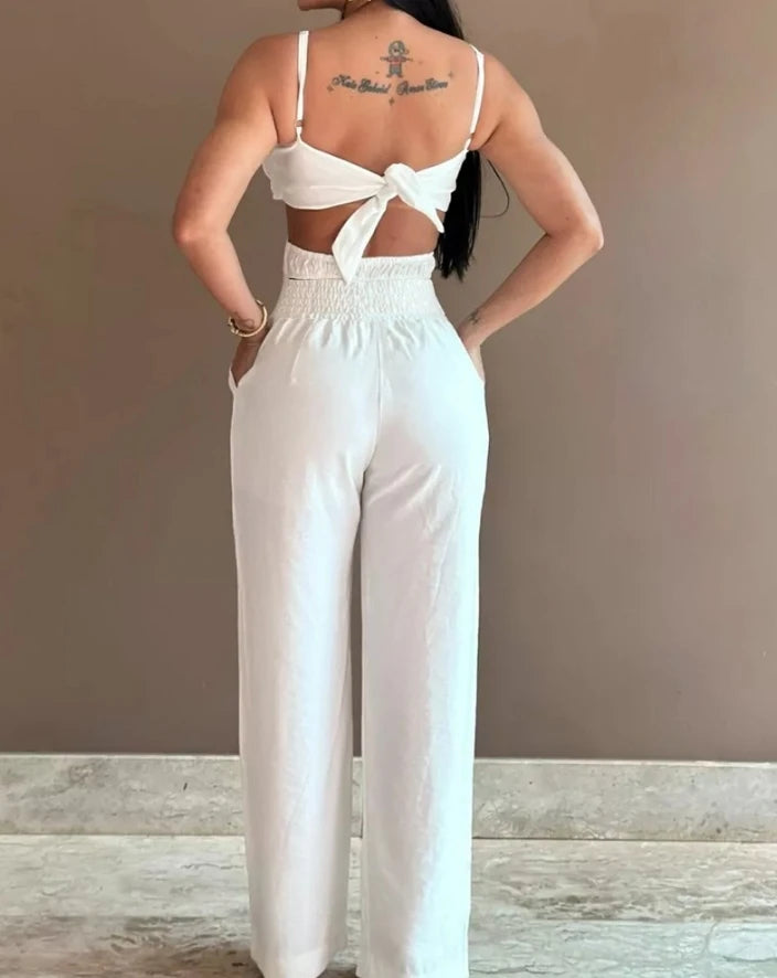 FZ Women's Elegant Sexy Shirred Hollow Out Jumpsuit - FZwear