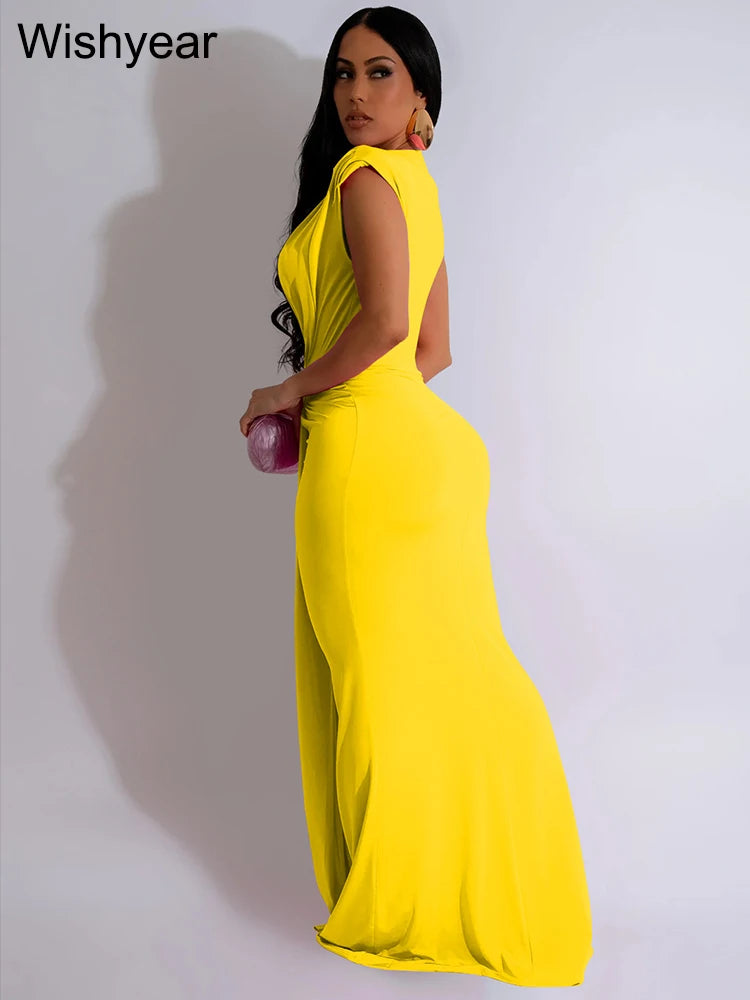 FZ Women‘s Elegant Deep V-neck Maxi Sexy Evening Dress - FZwear