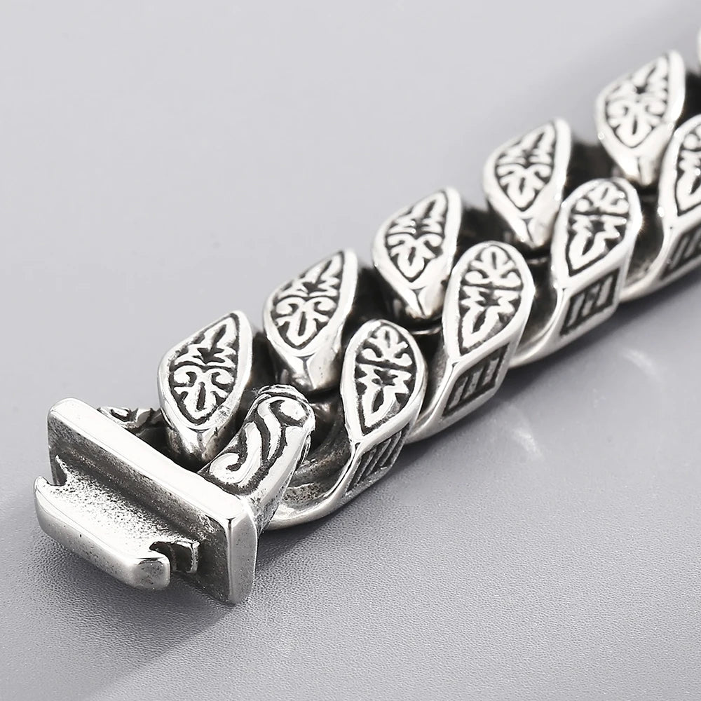 FZ Cast Cross Stainless Steel Vintage Heavy Retro Chain Bracelet - FZwear