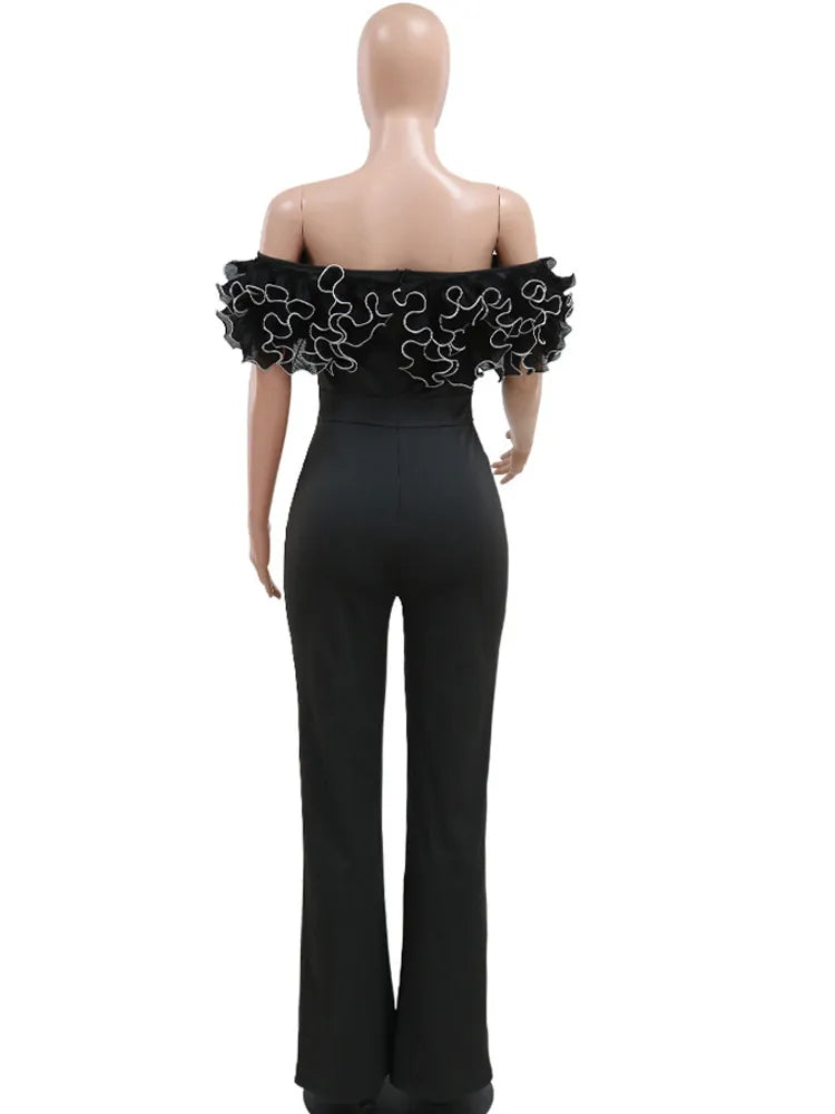 FZ Women's Elegant Rose Detail One Piece Jumpsuit - FZwear