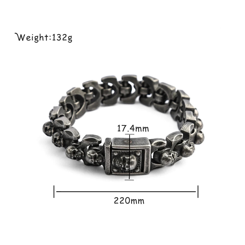 FZ Stainless Steel fDomineering Hip Hop Style Skull Bracelet DSers