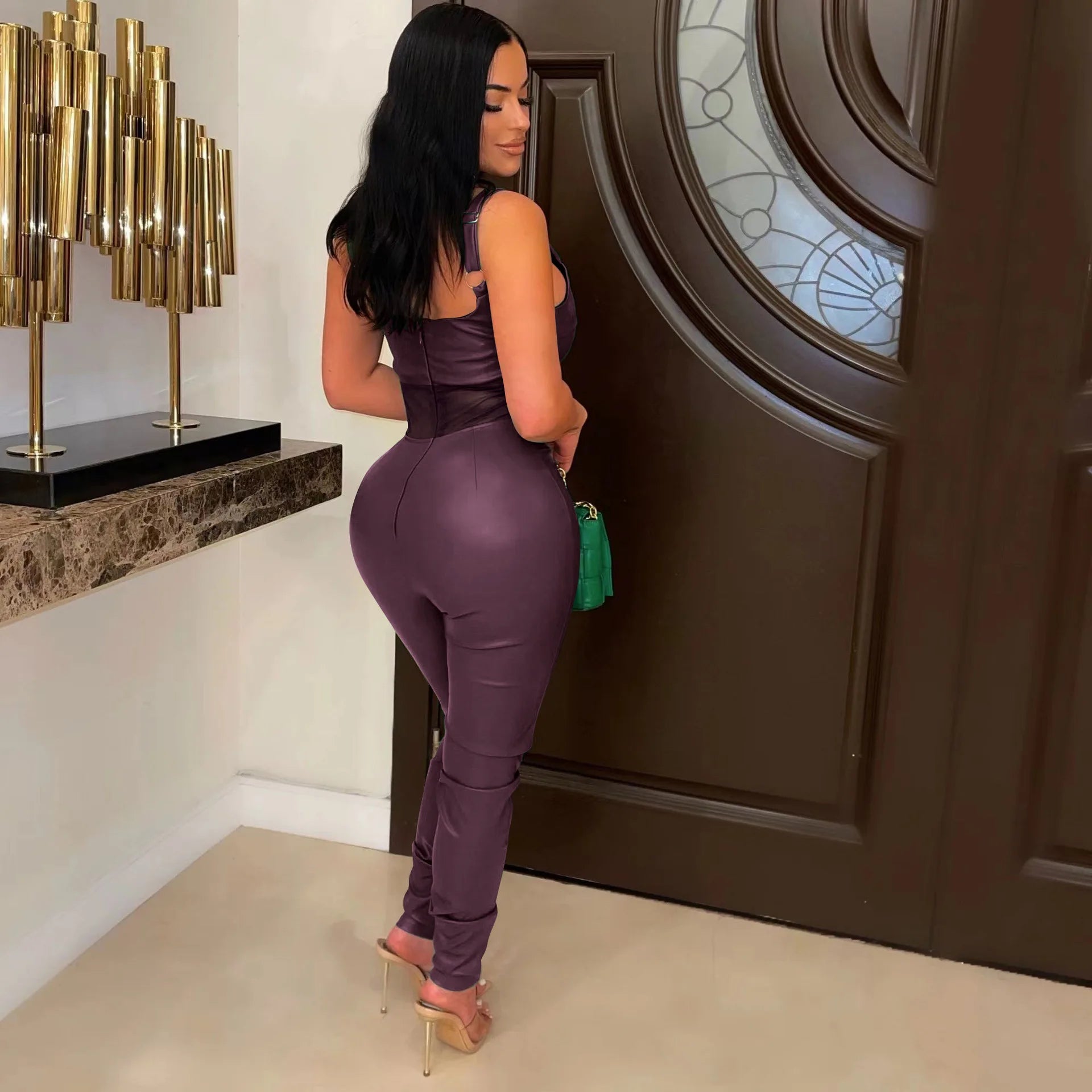 FZ Women's Transparent Mesh Fabric Bandage Jumpsuit - FZwear