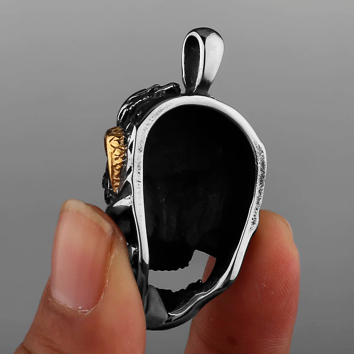 FZ Stainless Steel Thor's Hammer Retro Pendant Skull Square Necklace - FZwear