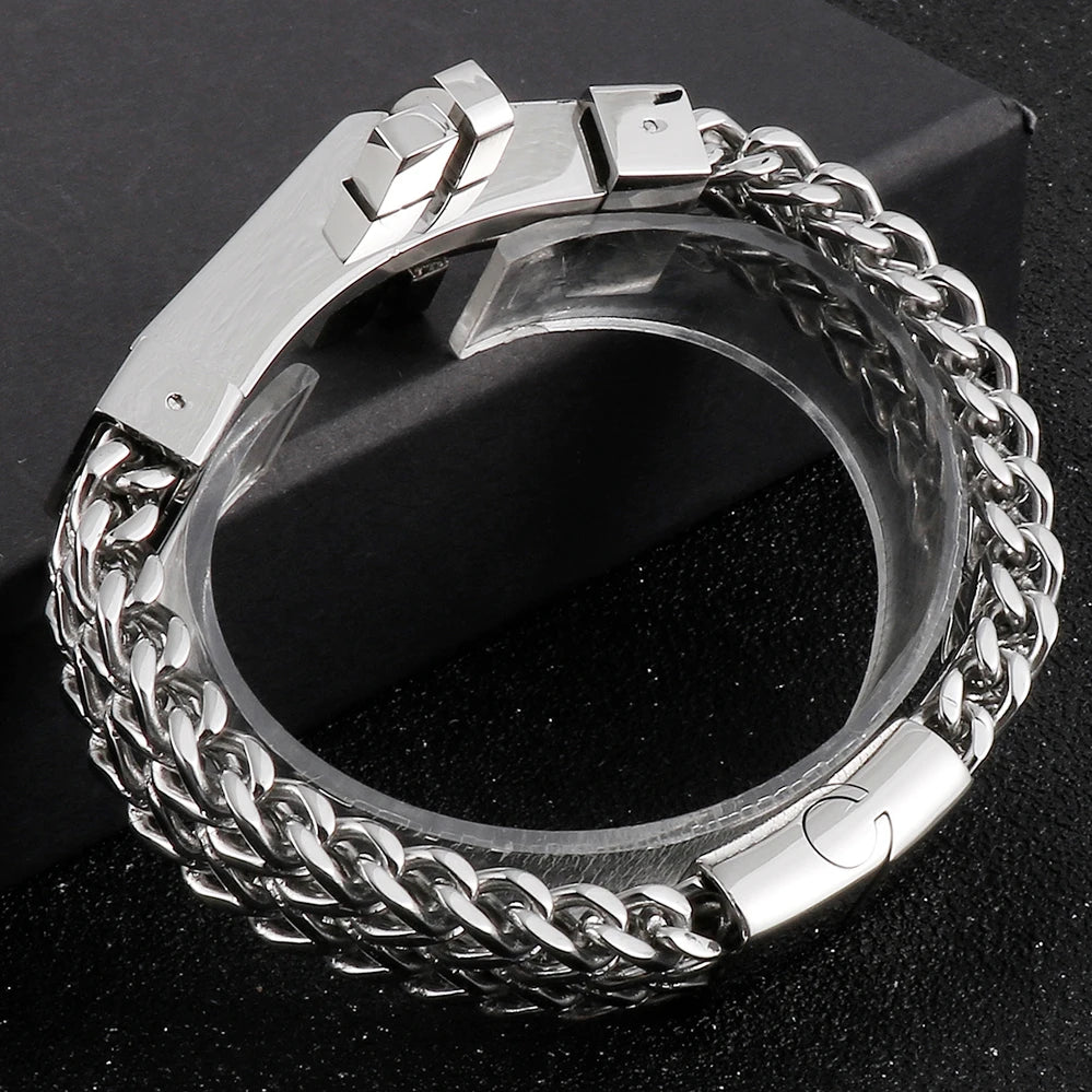 FZ Cross Polished Brushed Stainless Steel Bracelet - FZwear