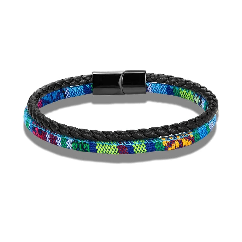 FZ Waterproof Rope Leather Woven Double-Layer Design Bracelet - FZwear