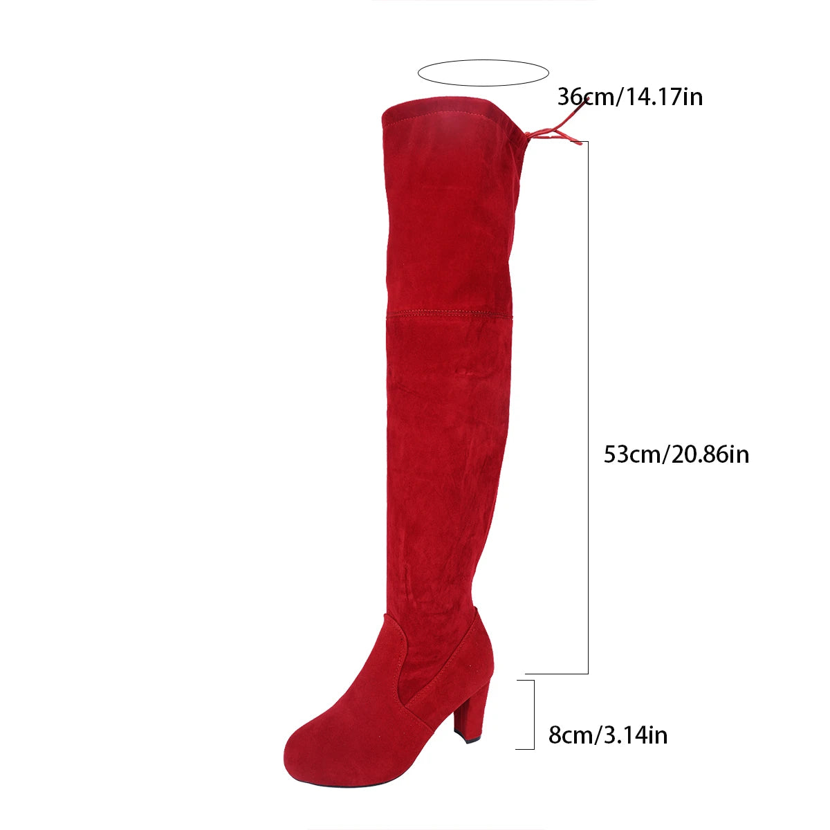 FZ Women's High heel round head cuff Lace-Up Over-Knee Boots Shoes