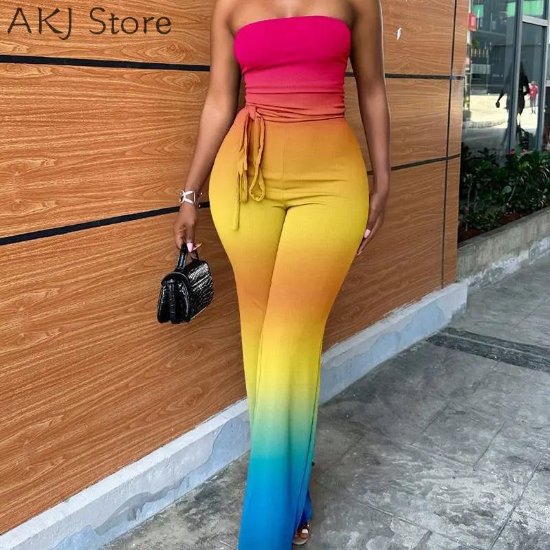 FZ Women's Bandeau Tied Detail Pants Suit - FZwear