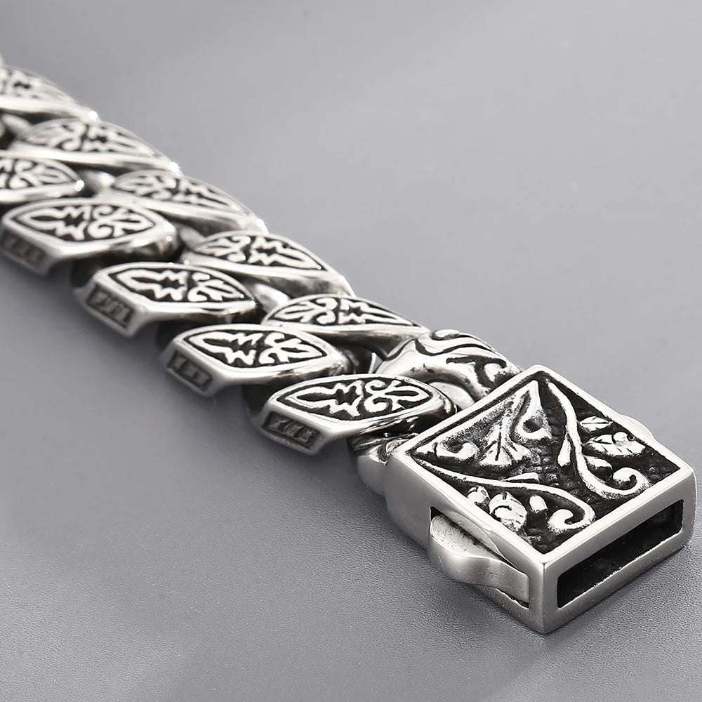 FZ Cast Cross Stainless Steel Vintage Heavy Retro Chain Bracelet - FZwear