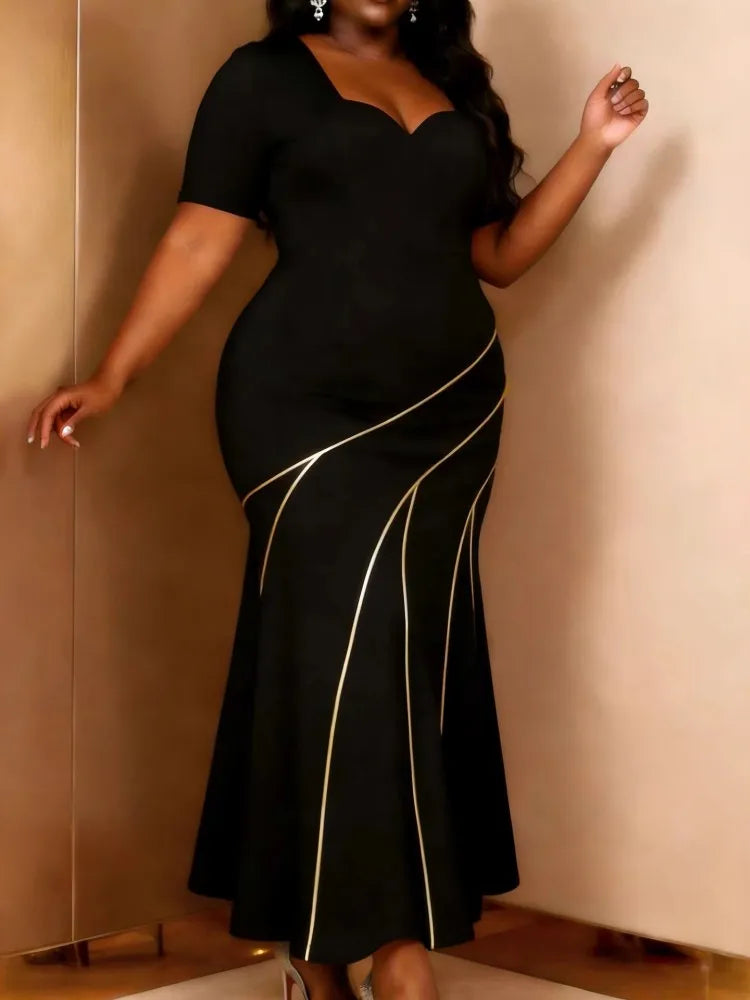 FZ Women's Plus Size Loose Street Maxi Evening Dress