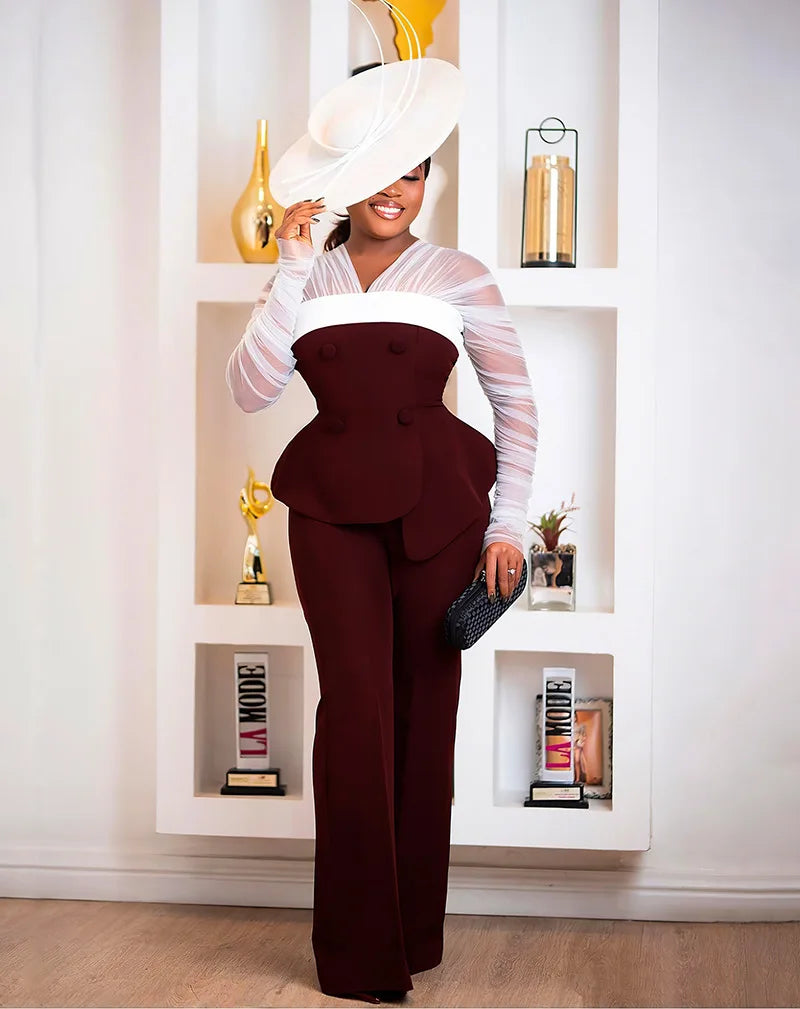 FZ Women's Pullover Long Sleeve Two Piece Pants Suit - FZwear