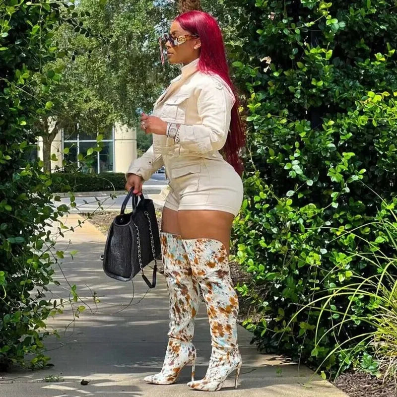 FZ Women's Fashion Multi Pockets Slim Denim Shorts Jumpsuits - FZwear