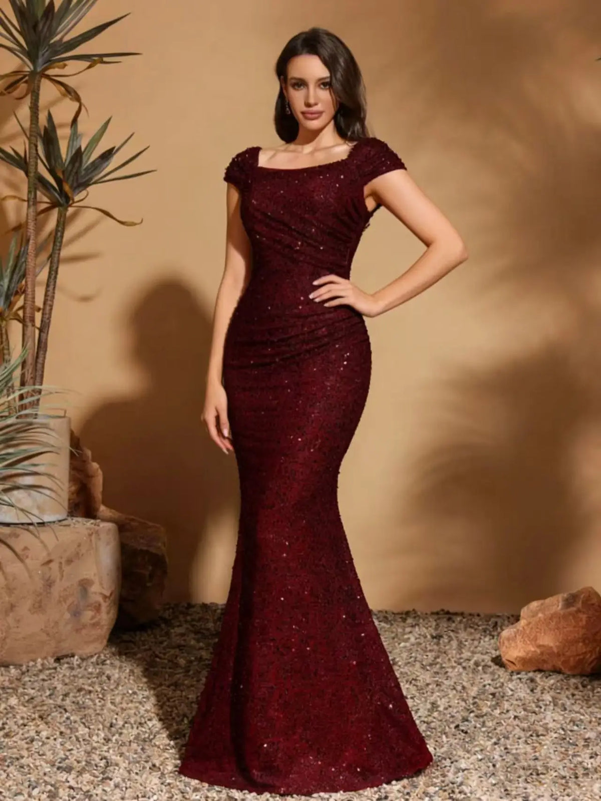 FZ Women's Sequin Retro Evening Dress