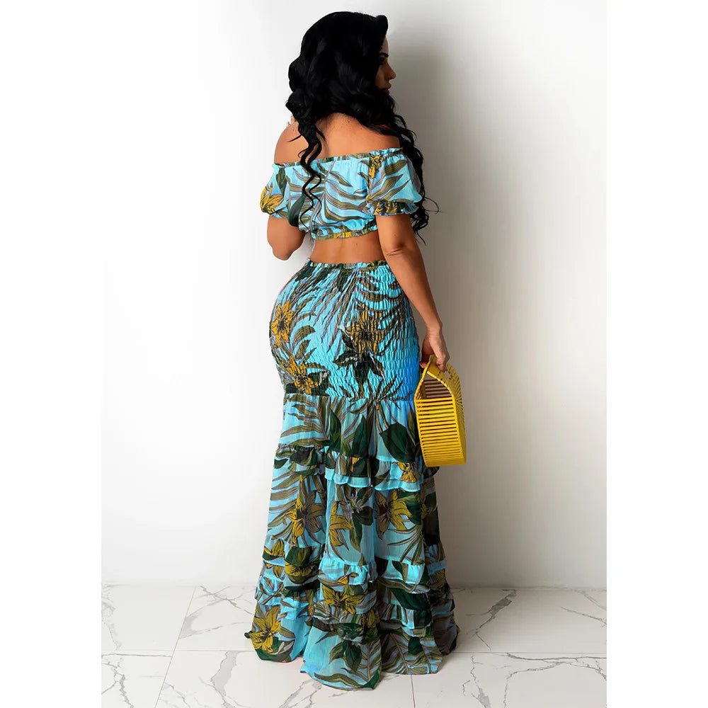 FZ Women's Casual Print Sexy Slim Fit Two Piece Skirt Suit DSers