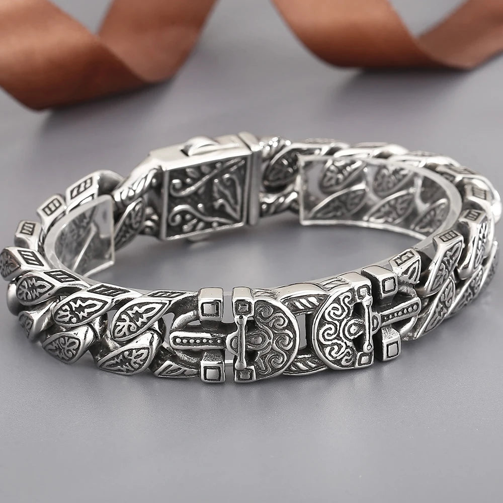 FZ Cast Cross Stainless Steel Vintage Heavy Retro Chain Bracelet - FZwear