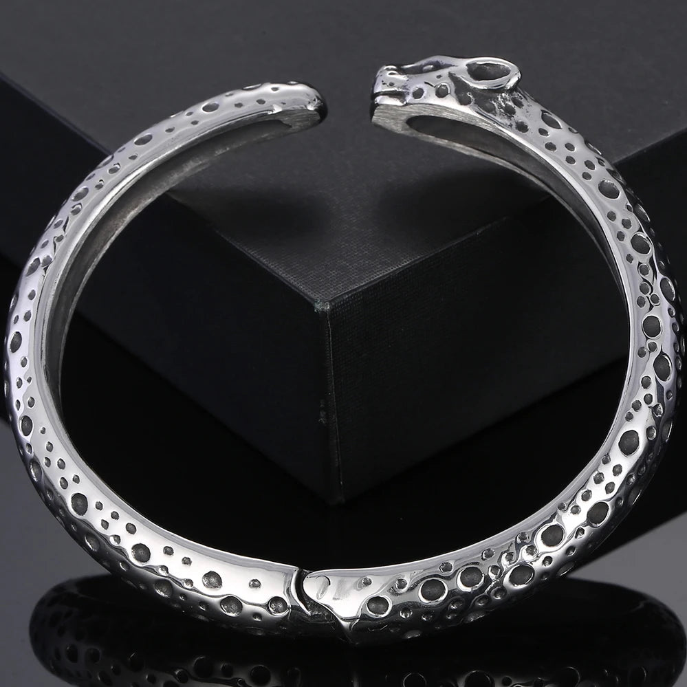 FZ Leopard Head Open Cuff Stainless Steel Bracelet - FZwear